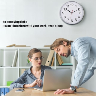 Foto 5 | Foto 5 | Reloj De Pared Plumeet Silent De 30 Cm, Cuarzo, No Hace Tictac, Negro - Venta Internacional.