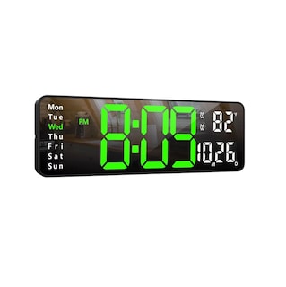 Foto 1 | Foto 1 | Reloj De Pared Digital Led Decorativo Con Termómetro Alarmas Negro