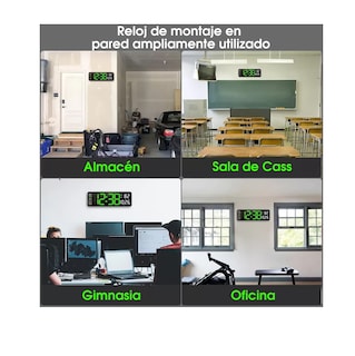 Foto 3 | Foto 3 | Reloj De Pared Digital Led Decorativo Con Termómetro Alarmas Negro