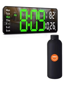 Foto 1 | Foto 1 | Reloj De Pared Digital Con Termómetro, Alarmas Y Calendario + Termo De Agua De Regalo Güish