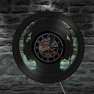 Foto 1 | Foto 1 | Reloj De Pared Huoguo Music Con Disco De Vinilo Con Luz Led De 30 Cm - Venta Internacional.