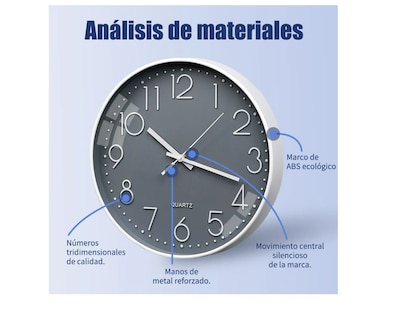 Foto 4 | Foto 4 | Reloj De Pared Digital Moderno De 30 Cm Moderno Y Silencioso Color Negro