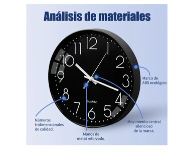 Foto 4 | Foto 4 | Reloj De Pared Digital Moderno De 30 Cm Moderno Y Silencioso Color Negro