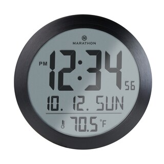 Foto 1 | Foto 1 | Reloj De Pared Digital Marathon 20 Cm Negro/acero Inoxidable - Venta Internacional.