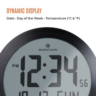 Foto 4 | Foto 4 | Reloj De Pared Digital Marathon 20 Cm Negro/acero Inoxidable - Venta Internacional.