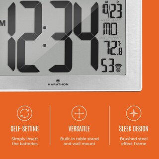 Foto 3 | Foto 3 | Reloj De Pared Marathon Atomic White Con Soporte De 23 Cm Y 8 Zonas Horarias - Venta Internacional.