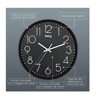 Foto 3 | Foto 3 | Reloj De Pared Digital Decoracion Pared Moderno Cuarzo 30cm Negro