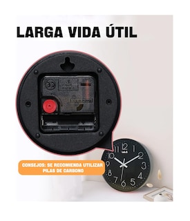 Foto 4 | Foto 4 | Reloj De Pared Digital Decoracion Pared Moderno Cuarzo 30cm Negro