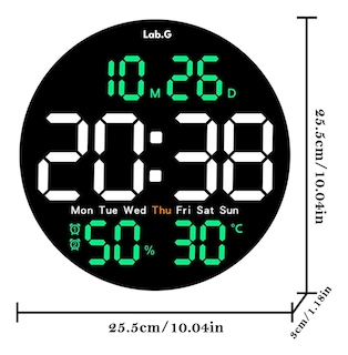 Foto 2 | Foto 2 | Reloj De Pared Digital De 10 Pulgadas Con Termómetro Alarmas