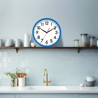 Foto 5 | Foto 5 | Reloj De Pared Akcisot De 25 Cm Silencioso Sin Tictac Batería Azul - Venta Internacional.