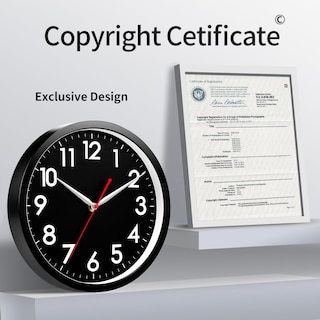 Foto 6 | Foto 6 | Reloj De Pared Akcisot Moderno Negro Silencioso No Hace Tictac 30 Cm - Venta Internacional.