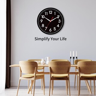 Foto 7 | Foto 7 | Reloj De Pared Akcisot Moderno Negro Silencioso No Hace Tictac 30 Cm - Venta Internacional.