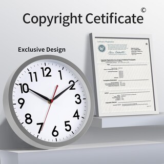 Foto 6 | Foto 6 | Reloj De Pared Akcisot De 25 Cm Silencioso Sin Tictac Batería Gris - Venta Internacional.
