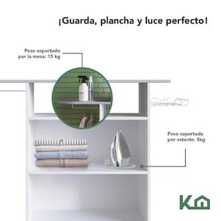 Foto 3 | Foto 3 | Mueble Organizador Rack 2 Puertas Planchado Ropa Tabla 86 Cm