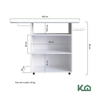 Foto 5 | Foto 5 | Mueble Organizador Rack 2 Puertas Planchado Ropa Tabla 86 Cm