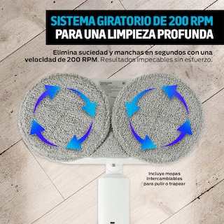 Foto 4 | Foto 4 | Trapeador Eléctrico Giratorio 200 RPM Atomizador Luz Led Blanco Redlemon