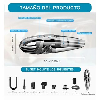 Foto 5 | Foto 5 | Aspirador De Mano Portátil Para Hogar Y Automóvil Lab.gnegro