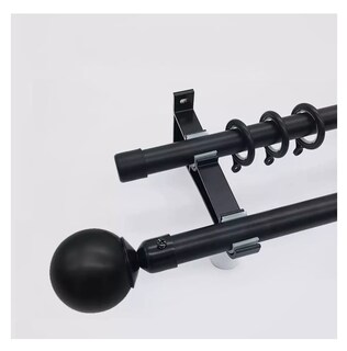 Foto 3 | Foto 3 | Set de Soporte Cortinero para Pared Ajustable con Gancho Negro 4 Piezas