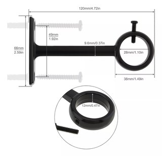 Foto 2 | Foto 2 | Soporte 2 Cortinero Para Pared/techos Ajustable Gancho Eo Safe Imports Esi-14994 Negro