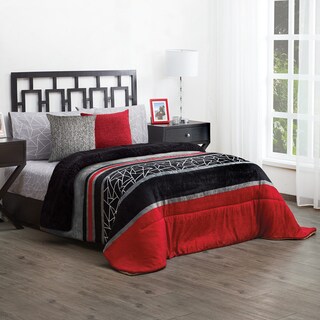 Foto 2 | Foto 2 | Cobertor de Borrega King Size Grafito Térmico color Rojo