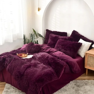 Foto 2 | Foto 2 | Cobertor B.Kind & Beyond King Size Pelo Alto con Borrega color Tinto