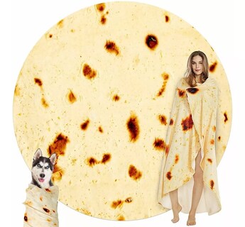 Foto 2 | Foto 2 | Manta de Franela Belug Diseño Tortilla de Burrito color Beige
