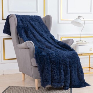 Foto 5 | Foto 5 | Cobertor Matrimonial Con Borrega Pelo Alto Extra Suave Azul Marino