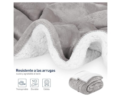 Foto 4 | Foto 4 | Cobija Matrimonial Bluelander color Perla con Afelpado Tipo Borrego 180x200 cm