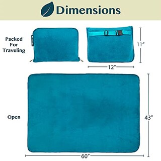 Foto 2 | Foto 2 | Manta y Almohada de Viaje Pavilia con Doble Cremallera Forro Polar color Verde Azulado - Venta Internacional