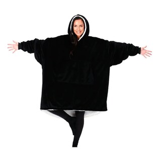 Foto 1 | Foto 1 | Manta De Forro Polar Con Capucha, Felpa Negra, Talla Única - Venta Internacional.