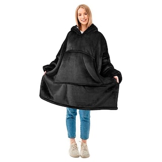 Foto 2 | Foto 2 | Manta De Forro Polar Con Capucha, Felpa Negra, Talla Única - Venta Internacional.