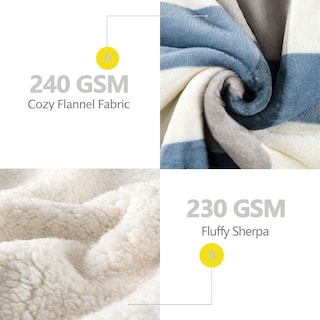 Foto 4 | Foto 4 | Manta Polar Pu Mei Sherpa Reversible De 150 X 200 Cm, Color Gris - Venta Internacional.