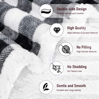 Foto 3 | Foto 3 | Manta Beautex, Forro Polar Sherpa, Franela, A Cuadros De Búfalo - Venta Internacional.