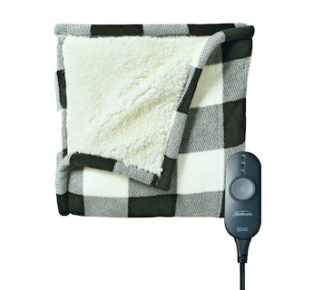 Foto 1 | Foto 1 | Colcha Térmica Sunbeam Microplush Sherpa (tela Escocesa En Blanco Y Negro) - Venta Internacional.