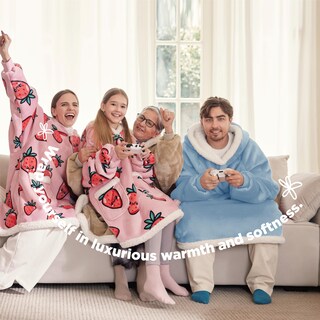 Foto 4 | Foto 4 | Manta Portátil, Sudadera Con Capucha, Cama, Gran Tamaño, Sherpa, Con Capucha, Azul - Venta Internacional.