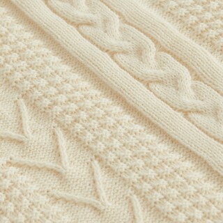 Foto 3 | Foto 3 | Manta Longhui de Cama Acrílica Tejida con Cable Sherpa Crea Beige - Venta Internacional