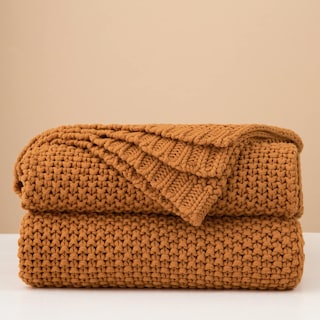 Foto 4 | Foto 4 | Manta Longhui Para Ropa De Cama Gruesa Tejida, Color Naranja Quemado - Venta Internacional.