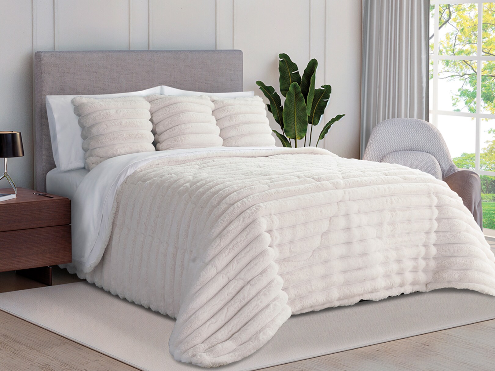 Cobertor Nápoles De Flannel Blanco Matrimonial Dormireal