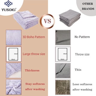 Foto 2 | Foto 2 | Manta Con Forma De Sherpa Yusoki, Diseño Elegante En 3d, Color Lavanda, 130 X 165 Cm - Venta Internacional.