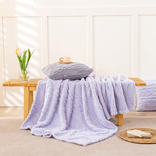 Foto 3 | Foto 3 | Manta Con Forma De Sherpa Yusoki, Diseño Elegante En 3d, Color Lavanda, 130 X 165 Cm - Venta Internacional.