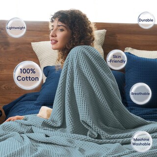 Foto 3 | Foto 3 | Manta Phf Waffle Weave, 100% Algodón, Tamaño King, 270 X 230 Cm - Venta Internacional.