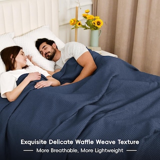 Foto 7 | Foto 7 | Manta Phf Waffle Weave, 100% Algodón, Tamaño Doble 168 X 229 Cm, Azul Marino - Venta Internacional.