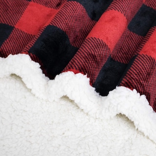 Foto 5 | Foto 5 | Manta Touchat Sherpa, Color Rojo Y Negro, Diseño De Búfalo, 150 X 180 Cm - Venta Internacional.