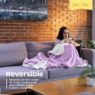 Foto 4 | Foto 4 | Cobertor Cobija Aborregado Con Forro Polar Sherpa | Suave | Caliente | Ligera | Tamaño 150 X 100 Cm (Lila, 150 X 100 Cm)
