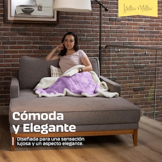Foto 7 | Foto 7 | Cobertor Cobija Aborregado Con Forro Polar Sherpa | Suave | Caliente | Ligera | Tamaño 150 X 100 Cm (Lila, 150 X 100 Cm)