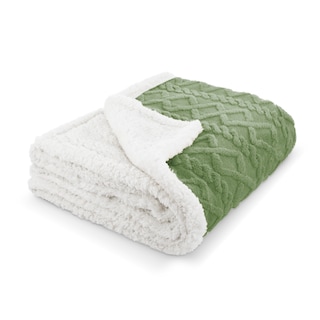 Foto 1 | Foto 1 | Cobertor Cobija Aborregado Con Forro Polar Sherpa | Suave | Caliente | Ligera | Tamaño 150 X 100 Cm (Verde, 150 X 100 Cm)