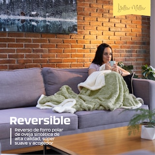 Foto 4 | Foto 4 | Cobertor Cobija Aborregado Con Forro Polar Sherpa | Suave | Caliente | Ligera | Tamaño 150 X 100 Cm (Verde, 150 X 100 Cm)