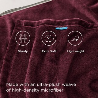 Foto 3 | Foto 3 | Manta Polar Para Cama, Tamaño Doble, Color Burdeos, 300 G/m², Ligera - Venta Internacional.