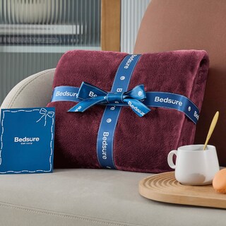 Foto 6 | Foto 6 | Manta Polar Para Cama, Tamaño Doble, Color Burdeos, 300 G/m², Ligera - Venta Internacional.