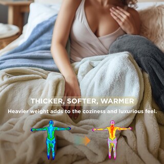 Foto 4 | Foto 4 | Manta De Cama Gruesa De 500 G/m², Antiestática, Para Invierno, Color Azul Ashley - Venta Internacional.